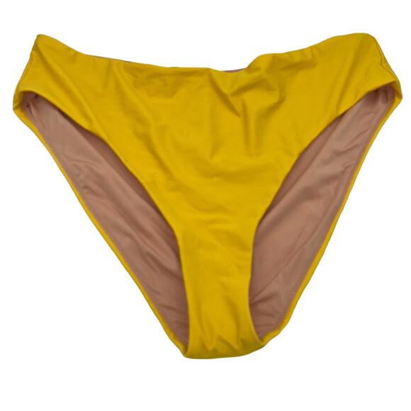 New NWT J. Crew Yellow High Rise Bikini Swim Bathing Suit Bottom Women's Size 3X - Picture 2 of 8